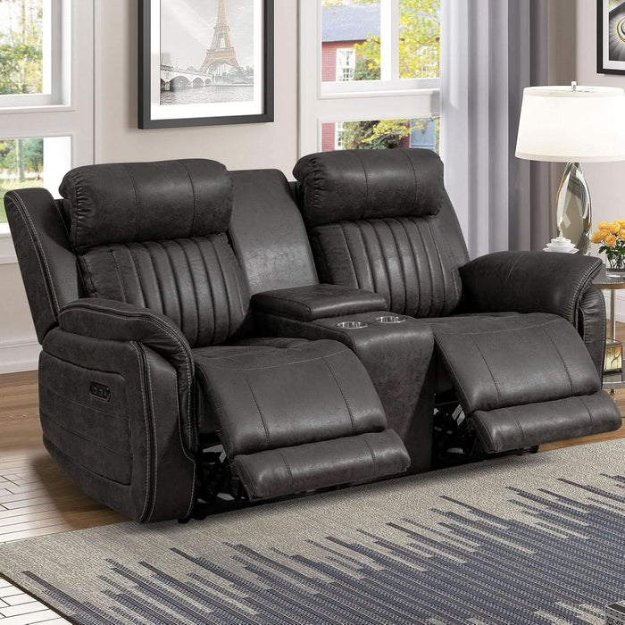 Zero Gravity Power Reclining Loveseat with Console, Reclining Loveseat with Adjustable Headrest, Power Loveseat Recliner Sofa with USB & Type-C Ports for Living Room (Badlands Charcoal)