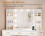 Makeup Vanity Desk with Mirror and Lights White Vanity Desk with Power Outlet 11 Drawers 9 Shelves 3 Color Lighting Modes Vanity for Bedroom Women UBDT86W