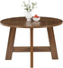 round Dining Table for for 4-6 People, 47-Inch Circle Kitchen Table with Reinforced Cross Brace, Farmhouse Dining Room Furniture for Living Room, Apartment, Restaurant, Walnut Brown
