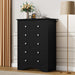 Tall Five Drawer Dresser Black Wood Storage Organizer