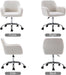 Faux Fur Makeup Vanity Chair,Home Office Desk Chair with Wheels, White