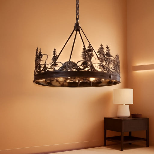 Black Wagon Wheel Chandelier Rustic Farmhouse Light