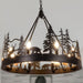 Black Wagon Wheel Chandelier Rustic Farmhouse Light