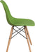 Elon Series Green Plastic Chair with Wooden Legs, 22.5"D X 18.25"W X 31.5"H