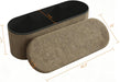Oval Storage Ottoman Bench, Sherpa Foot Rest, 43 Inch Folding Ottoman for Living Room, Bedroom Storage Chest, Brown