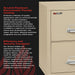 Fireproof Vertical File Cabinet (2 Letter Sized Drawers, Impact Resistant, Water Resistant), 27.75" H X 17.75" W X 25.06" D, Parchment