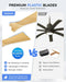 52'' Coastal Grade White Ceiling Fan with Light and Remote, Corrosion Resistant Indoor Outdoor Fan, Quiet Reversible Motor, 3CCT Dimmable LED, ABS Blade Fan for Living Room, Patio, ZCCF08WY-52