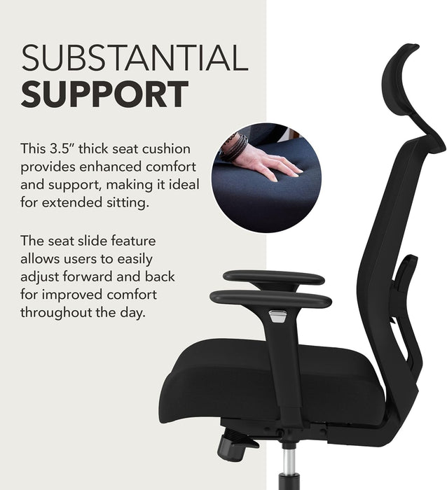 Altern Ergonomic Office Chair, Office Desk Computer Chair, Black