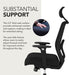 Altern Ergonomic Office Chair, Office Desk Computer Chair, Black