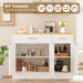 43” Sideboard Buffet Cabinet with Storage, Farmhouse Coffee Bar with Drawers and Shelves, Wood Buffet Table for Kitchen, Dining Room, White