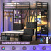 Charcoal Twin Bunk Bed With ChargingStation Drawers