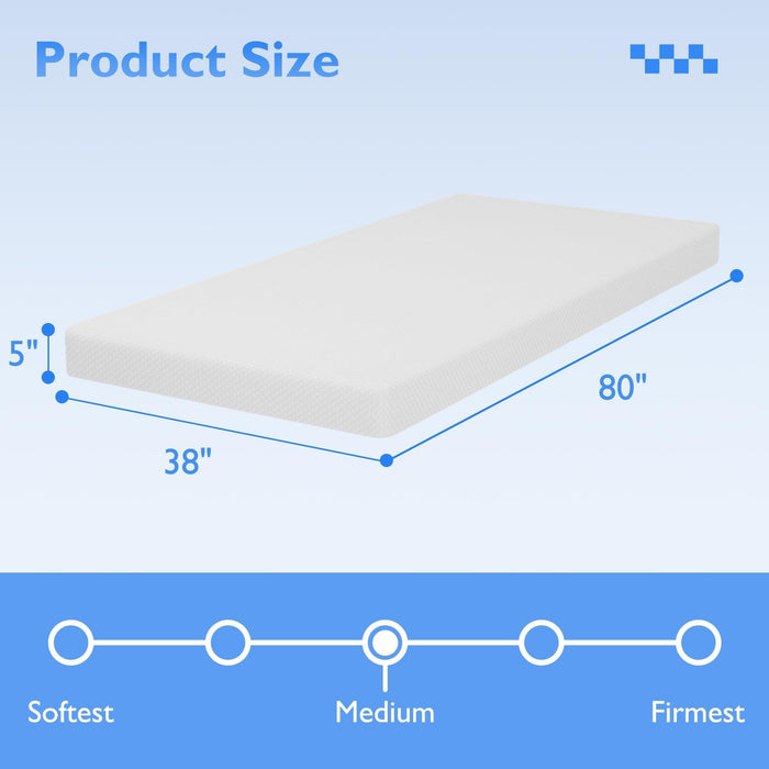 5 Inch Gel Memory Foam Mattress Medium-Firm Mattress for Pressure Relief & Cooler Sleep Mattress for Kid Adults Certipur-Us Certified Mattress in a Box,Twin XL