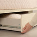 Fusion Platform Bed and Headboard with Storage Shelf Set, Full/Queen, Bleached Oak