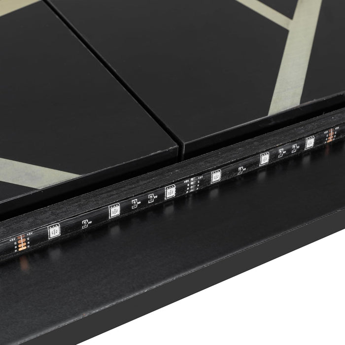 Black Twin Murphy Bed Featuring Integrated Lighting