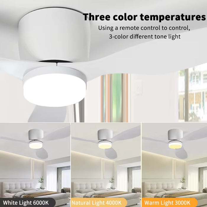 LED Light DC Motor Modern Ceiling Fan Kitchen Living Room Dining Room Household High Air Volume Remote Control Pendant Light