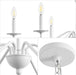 34.75Inch White Six Light Farmhouse Iron Chandelier