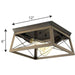 Briarwood Collection 2-Light Antique Bronze Kitchen Farmhouse Ceiling Light Flush Mount with Painted Wood Oak Frame