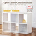 6 Wood Cube Storage Organizer with Open Back and Removable Back Panels, 11In White Cube Storage Bookshelf, Cubicle Shelf Bookcase for Home Office Bedroom Living Room, Vertical or Horizontal