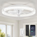 Ceiling Fans with Lights, 20 Inch Low Profile Ceiling Fan with Remote, 6 Speeds, Reversible, Dimmable Flush Mount Fan Light, Modern Fandelier Ceiling Fan with Lights for Bedroom, White