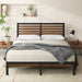 Kai Bamboo and Metal Platform Bed Frame, Sturdy Steel Frame, Queen