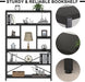 6 Tier Industrial Bookshelf for Bedroom Living Room Office, Black Oak