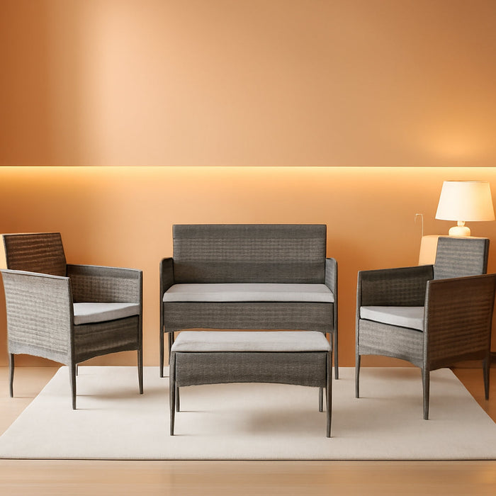 PAT7504B Collection Abdul Grey 4-Piece Outdoor Living Patio Set