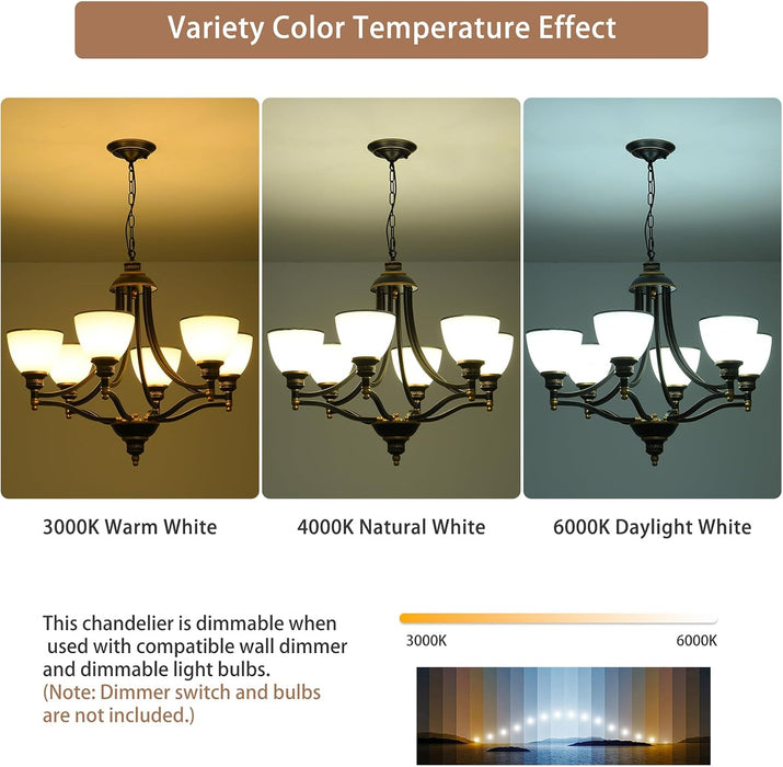 Oil Rubbed Bronze Farmhouse Chandelier Frosted Glass