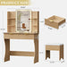 Oak Premium Vanity Desk With IntegratedLED MirrorOutlet