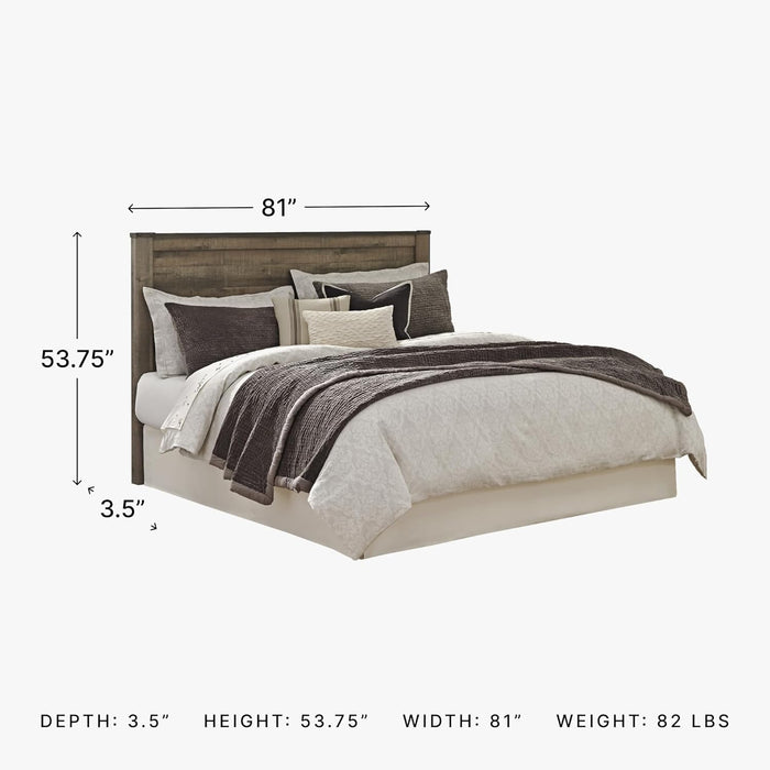 Trinell Rustic Panel Headboard, King/California, Warm Brown