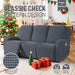 Recliner Sofa Covers 8-Pieces Stretch Large Couch Covers for 3 Seats Reclining Slipcovers Soft Jacquard Pattern Furniture Protector (Grey)