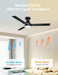 42 Inch Ceiling Fans with Lights,3 Blades,6Cct, Low Profile Ceiling Fan with Light and Remote Control,Ceiling Fan for Bedroom, Kitchen,Indoor/Outdoor Use,Flush Mount-Black