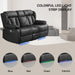 72.8" Loveseat Recliner Sofa, Manual Reclining Couch with Console, AC Outlet & USB-A/USB-C Ports, Wall Hugger RV Sofa for Living Room & Home Theater with Cup Holders (Black Console with LED)