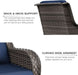 Patio Furniture Set 5-Piece Wicker Outdoor Furniture Conversational Set with 3-Seat Sofa, 2 Armchairs, 2 Ottoman Patio Rattan Wicker Sectional Sofa Set with Olefin Cushions(Mixed Grey/Blue)