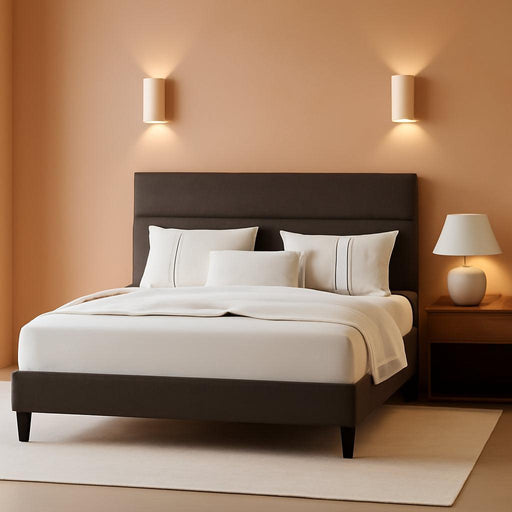 King Size Platform Bed Frame with Adjustable Headboard, Linen Fabric Upholstered and Wooden Slats Support, Heavy Duty Mattress Foundation, No Box Spring Needed, Easy Assembly, Dark Grey