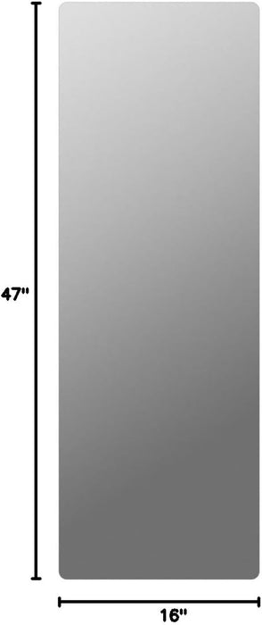 Door Mirror Full Length, 47"X 16" Full Body over the Door Hanging Wall Mounted Mirror for Bedroom, Living Room, Cloakroom, round Black