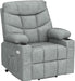 Grey Power Recliner with Massage & Heat