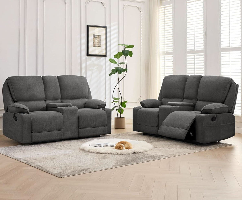 67.9" RV Loveseat Recliner Double Recliner RV Sofa, Wall Hugger Reclining RV, Manual Reclining Sofa, RV Theater Seats, Home Theater Seating, RV Theater Seating, RV Furniture, Dark Gray