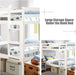 Twin over Twin Bunk Beds, Wood Convertible Two Beds, Solid Rubberwood Bunk Bed with 1 Pcs Built-In Ladder and Safety Rails, No Box Spring Needed, Space Saving Bed Frame for Bedroom (White)