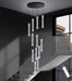 Black TwelveLight LED Dimmable Crystal Chandelier Fixture
