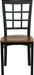 HERCULES Series Black Window Back Metal Restaurant Chair - Cherry Wood Seat