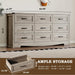 9-Drawer Dresser for Bedroom, Modern Wooden Chest of Drawers with Metal Handles, Anti-Tipping Design, Sturdy and Stable Storage Organizer for Living Room, Entryway, Home Office