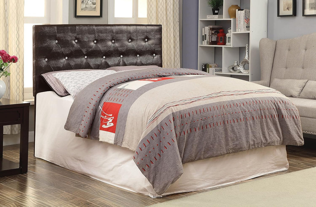 Nile I Faux Crocodile Skin Adjustable Headboard, Full/Queen, Brown