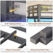 Twin Charcoal Grey Loft Bed IntegratedStorageSystem Drawers