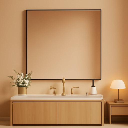 Black 30x36 Inch Rectangular Bathroom Vanity Mirror