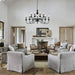 Black Matte Farmhouse Chandelier 12 Light Fixtures