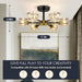 Black Six Light Crystal Industrial Sputnik Chandelier