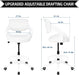 Ergonomic Drafting Chair,Standing Computer Desk Chair,Foot Ring,Lumbar Support,Swivel Task Chair - White