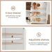 Buffet Cabinet with Storage & Charging Station, 53" Farmhouse Coffee Cabinet with Compartment Drawer, Sideboard Cabinets with Door and Adjustable Shelves for Kitchen, White