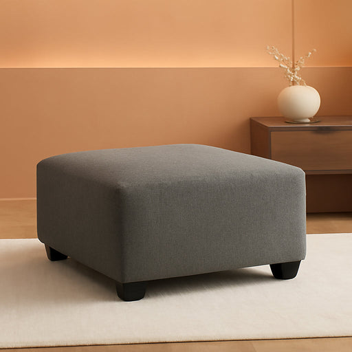 Revenna Casual Square Upholstered Oversized Accent Ottoman, Gray