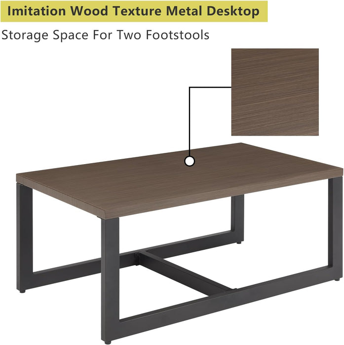 9 Piece Patio Furniture Set Outdoor Sectional Sofa,High Back Patio Swivel Rocker Chairs with Ottomans Coffee Table for Porch,Garden,Backyard(Brown/Grey)